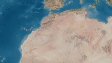 Cezayir haritası - sür. Sınır. Uydu.