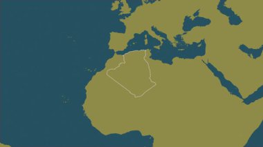 Cezayir haritası - zoom. Sınır. Desen.