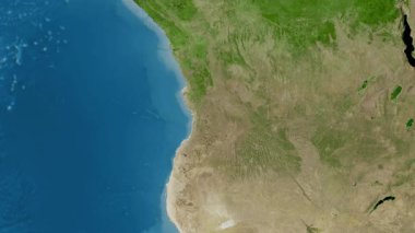Angola haritası - sür. Sınır. Uydu.
