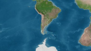 Arjantin haritası. Sınır. Uydu.