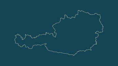 Avusturya haritası - çizgi film. Sınır. Uydu.