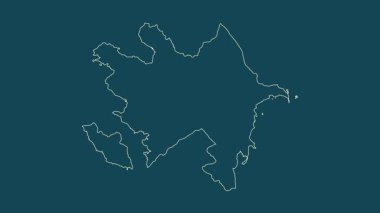 Azerbaycan haritası - çizgi film. Sınır. Uydu.