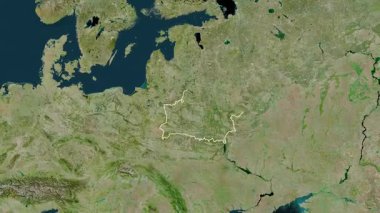 Belarus haritası - süzül. Sınır. Uydu.