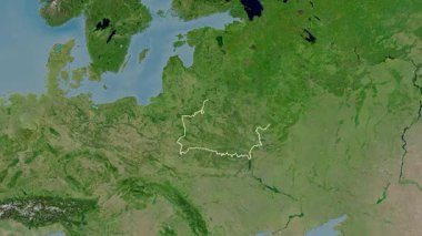 Belarus haritası - süzül. Sınır. Uydu.