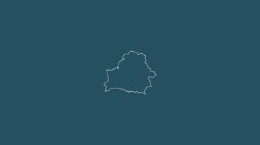 Belarus haritası - sağlam. Sınır. Desen.