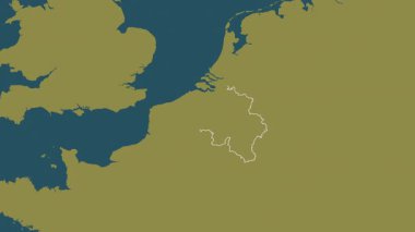 Belçika haritası - süzül. Sınır. Desen.