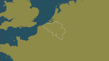 Belçika haritası - yakınlaştır. Sınır. Desen.