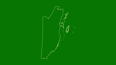 Belize haritası - çizgi film. Sınır. Uydu.