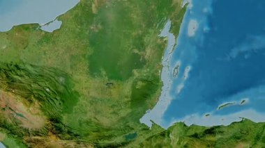 Belize haritası - sür. Sınır. Uydu.