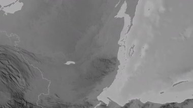 Belize haritası - sür. Sınır. Gri Tonlama.