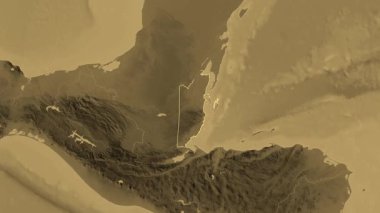 Belize haritası - süzül. Sınır. Sepya.