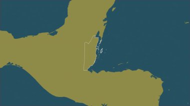 Belize haritası - yakınlaştır. Sınır. Desen.