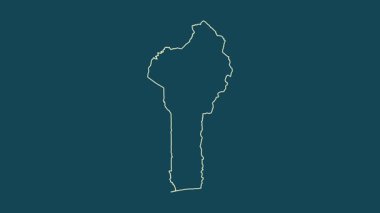 Benin haritası - çizgi film. Sınır. Uydu.