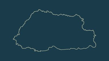 Butan haritası - çizgi film. Sınır. Fiziksel.