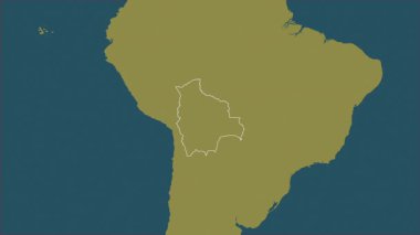 Bolivya haritası - yakınlaştır. Sınır. Desen.