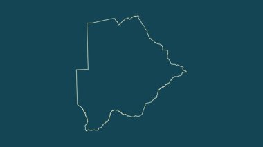 Botswana haritası - çizgi film. Sınır. Uydu.