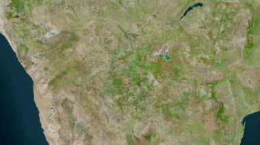Botswana haritası - sür. Sınır. Uydu.