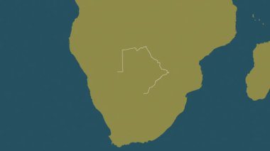 Botswana haritası - süzül. Sınır. Desen.