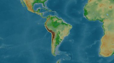 Brezilya haritası - süzül. Sınır. Fiziksel.