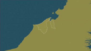 Brunei haritası - özüt. Sınır. Desen.