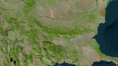 Bulgaristan haritası - sür. Sınır. Uydu.