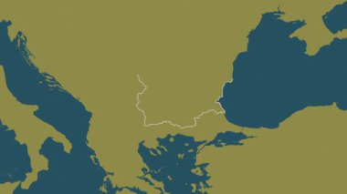 Bulgaristan haritası - süzül. Sınır. Desen.