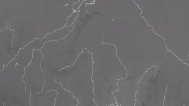 Burkina Faso haritası - sür. Sınır. Gri Tonlama.