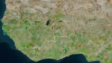 Burkina Faso haritası - süzül. Sınır. Uydu.