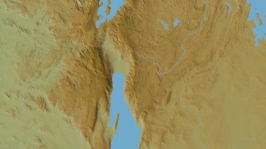 Burundi haritası - sür. Sınır. Fiziksel.