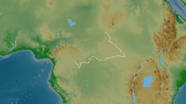 Orta Afrika Cumhuriyeti haritası - süzülüyor. Sınır. Fiziksel.