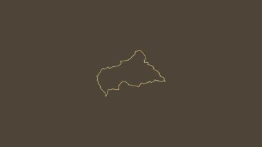 Orta Afrika Cumhuriyeti haritası - sağlam. Sınır. Sepya.