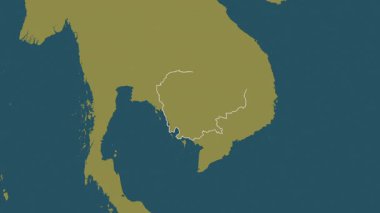 Kamboçya haritası - süzül. Sınır. Desen.