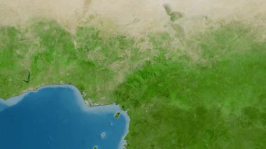 Kamerun haritası - sür. Sınır. Uydu.