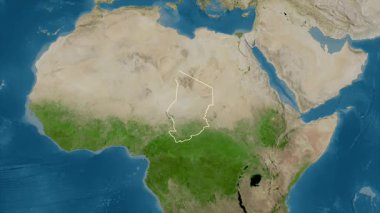 Çad haritası - özüt. Sınır. Uydu.