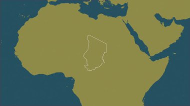 Çad haritası - yakınlaştır. Sınır. Desen.