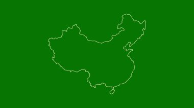 Çin haritası - çizgi film. Sınır. Uydu.