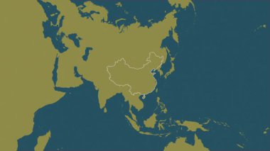 Çin haritası - yakınlaştır. Sınır. Desen.