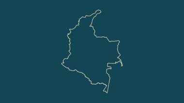 Kolombiya haritası - çizgi film. Sınır. Uydu.