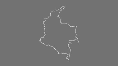 Kolombiya haritası - çizgi film. Sınır. Gri Tonlama.