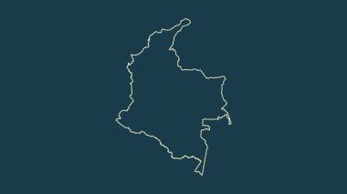 Kolombiya haritası - çizgi film. Sınır. Fiziksel.