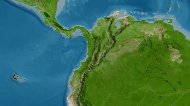 Kolombiya haritası - sür. Sınır. Uydu.