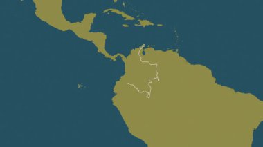 Kolombiya haritası - süzül. Sınır. Desen.