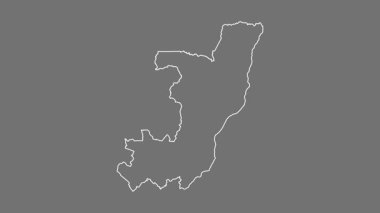 Kongo Cumhuriyeti haritası - çizgi film. Sınır. Gri Tonlama.