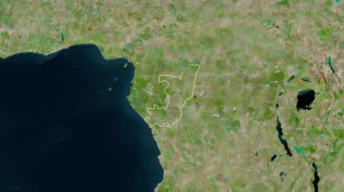 Kongo Cumhuriyeti haritası - özüt. Sınır. Uydu.