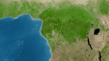 Kongo Cumhuriyeti haritası - özüt. Sınır. Uydu.