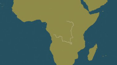 Demokratik Kongo Cumhuriyeti haritası - süzülüyor. Sınır. Desen.