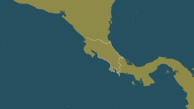 Kosta Rika haritası - süzül. Sınır. Desen.