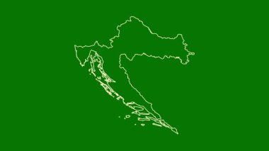 Hırvatistan haritası - çizgi film. Sınır. Uydu.