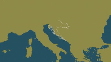 Hırvatistan haritası - süzül. Sınır. Desen.