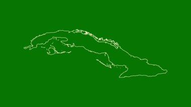 Küba haritası - çizgi film. Sınır. Uydu.